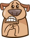 Terrified dog cartoon illustration