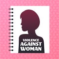 terrified girl silhouette stop violence and aggression against woman concept