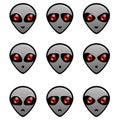 Terrified gray alien expression Royalty Free Stock Photo