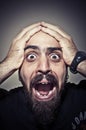 Terrified man Royalty Free Stock Photo