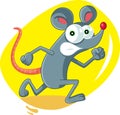 Funny Cartoon Rat Running Scared From Extermination Service