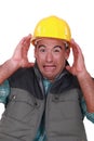 Terrified worker Royalty Free Stock Photo