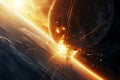 Terrifying Asteroid earth collision. Generate Ai