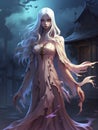 Terrifying banshee artwork Creepy banshee illustration Spine-chilling banshee digital art