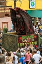 Terrifying Monster Rises Up On Parade Float At Halloween Parade