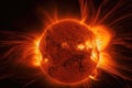 terrifying view of the sun, with massive solar flare and coronal mass ejection visible