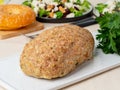 Terrine, meat loaf. Baked Turkey ground meat. Traditional French Royalty Free Stock Photo