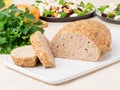 Terrine, meat loaf. Baked Turkey ground meat. Traditional French Royalty Free Stock Photo