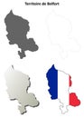 Territoire de Belfort, Franche-Comte outline map set