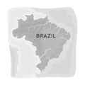 Territory of Brazil icon in monochrome style isolated on white background. Brazil country symbol stock vector