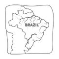 Territory of Brazil icon in outline style isolated on white background.