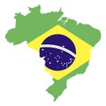 Territory of Brazil. White background. Vector illustration