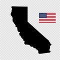 Territory of California. Gray background. Vector illustration Royalty Free Stock Photo