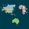 Territory of continents - Africa Europe Asia Eurasia, Australia. Dark background. Vector illustration Royalty Free Stock Photo