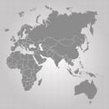 Territory of continents - Africa Europe Asia, Eurasia, Australia. Gray background. Vector illustration Royalty Free Stock Photo