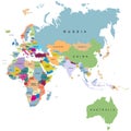 Territory of continents - Europe, Australia, Africa, Eurasia