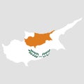 Territory and flag of Cyprus. Gray background. Vector illustration. Royalty Free Stock Photo