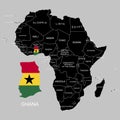 Territory of Ghana on Africa continent. Vector illustration.