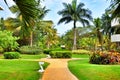 Territory of Hotel Catalonia Royal Bavaro in Dominican Republic. Royalty Free Stock Photo