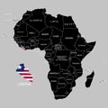 Territory of Liberia on Africa continent. Vector illustration