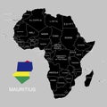 Territory of Mauritius on Africa continent. Vector illustration