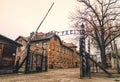 Territory of the Nazi concentration labor camp Auschwitz-Birkenau in Poland. Holocaust in Europe Royalty Free Stock Photo