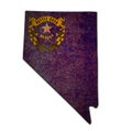 Nevada state with flag