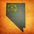 Nevada state with flag