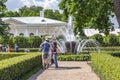 The territory of the palace and park complex Peterhof. Fountain Sheaf