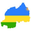 Territory of Rwanda on a white background. Vector illustration