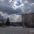 On the territory of the Ukrainian gymnasium in Kramatorsk in the middle of a residential neighborhood