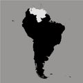 Territory of Venezuela on South America map on the grey background