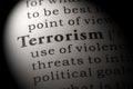 Definition of the word terrorism Royalty Free Stock Photo