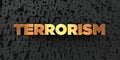 Terrorism - Gold text on black background - 3D rendered royalty free stock picture