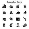 Terrorism icon set vector illustration graphic design Royalty Free Stock Photo