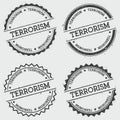 Terrorism insignia stamp isolated on white. Royalty Free Stock Photo