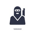 terrorism icon on white background. Simple element illustration from law and justice concept