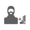 Terrorism, terrorist icon / gray vector Royalty Free Stock Photo