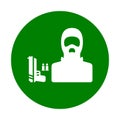 Terrorism, terrorist icon / green vector Royalty Free Stock Photo
