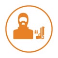 Terrorism, terrorist icon / orange color Royalty Free Stock Photo