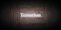 Terrorism Word Cloud. Key Terms in Global Security and Counter-Extremism Royalty Free Stock Photo