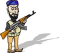 Terrorist cartoon character vector illustration sketch clip-art