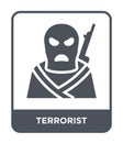 terrorist icon in trendy design style. terrorist icon isolated on white background. terrorist vector icon simple and modern flat Royalty Free Stock Photo