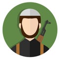 Terrorist, Islamic extremist with Kalashnikov rifle Royalty Free Stock Photo