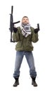 Terrorist with rifle Royalty Free Stock Photo