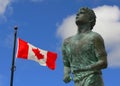 Terry Fox Memorial and Canadian flag | Thunder Bay Royalty Free Stock Photo