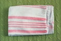 Terry white striped dry clean bath towel