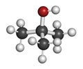 tert-butyl alcohol (tert-butanol) solvent molecule. 3D rendering.