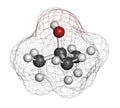 tert-butyl alcohol (tert-butanol) solvent molecule. 3D rendering.