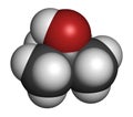 tert-butyl alcohol (tert-butanol) solvent molecule. 3D rendering.